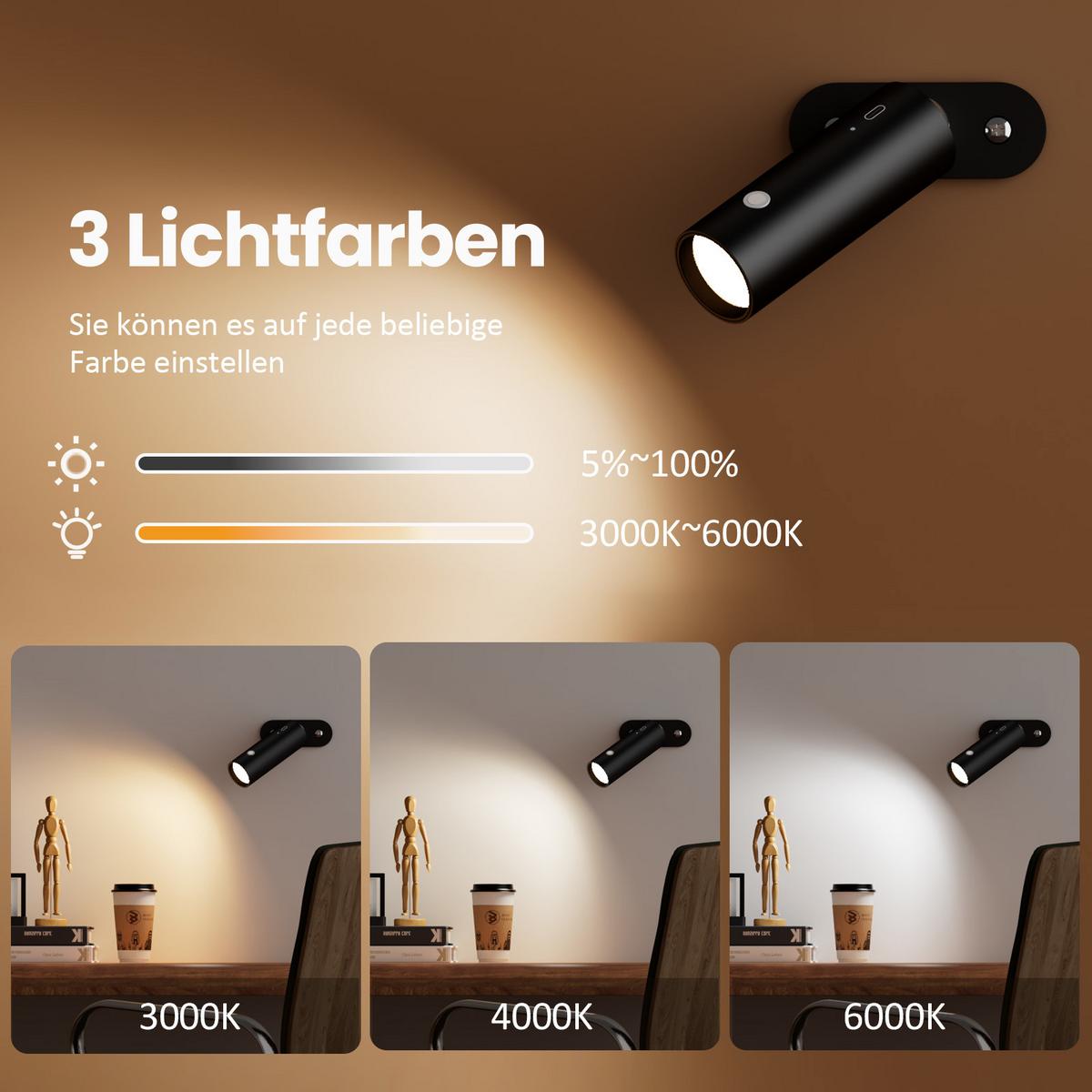 SCHREIBTISCHLAMPE LED dimmbar kabellos Schwarz 33/12/12 cm - Schwarz, Metall (33/12/33cm) - EMKE