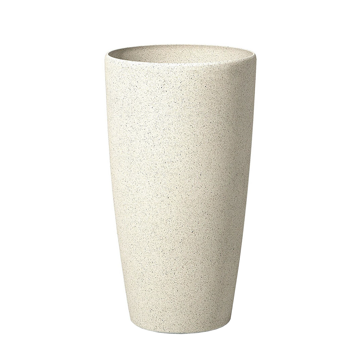 BLUMENTOPF 2er-Set hellbeige rund 31/31/58 cm Abdera - Beige, Stein (58cm) - Beliani