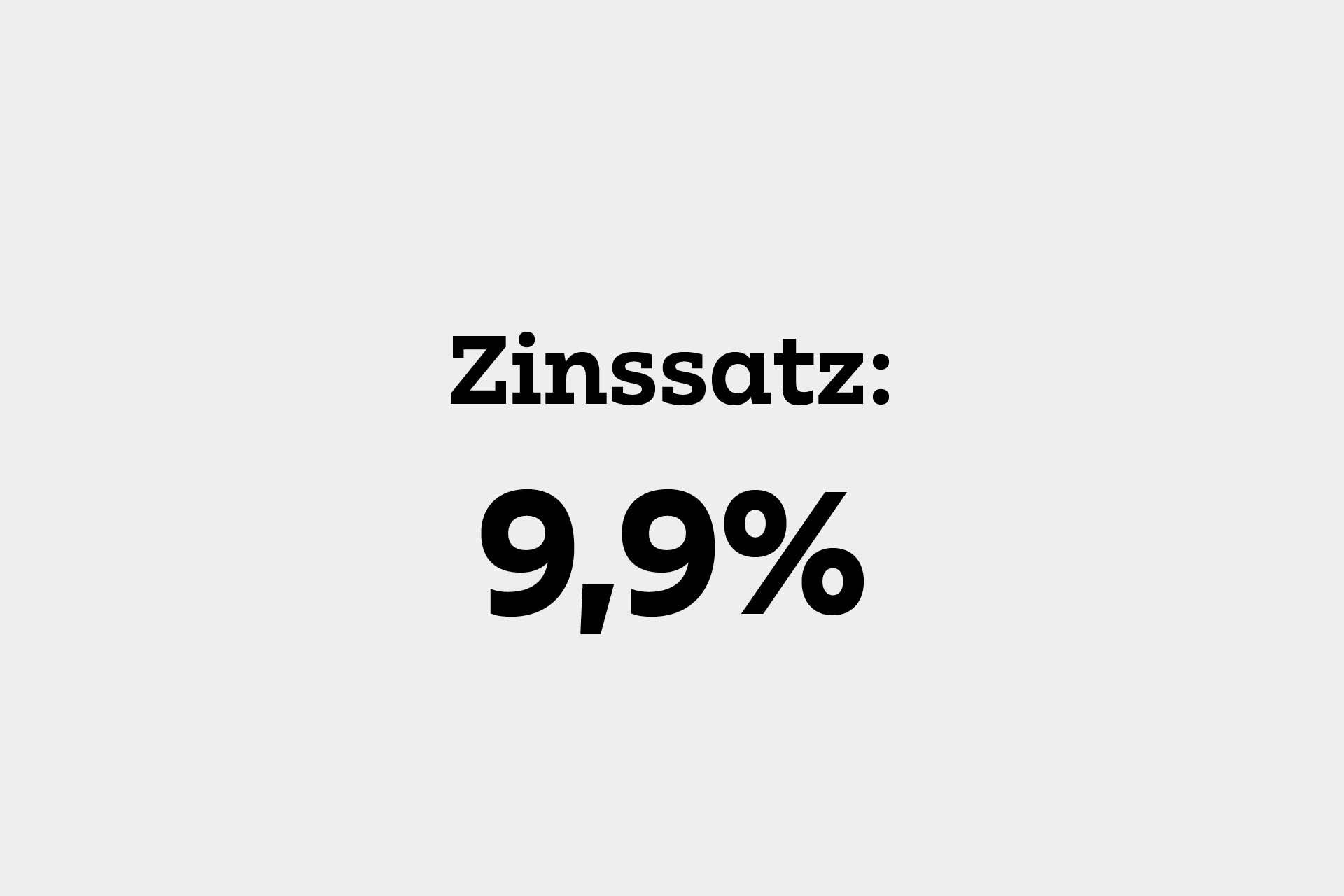 Zinssatz 9,9%