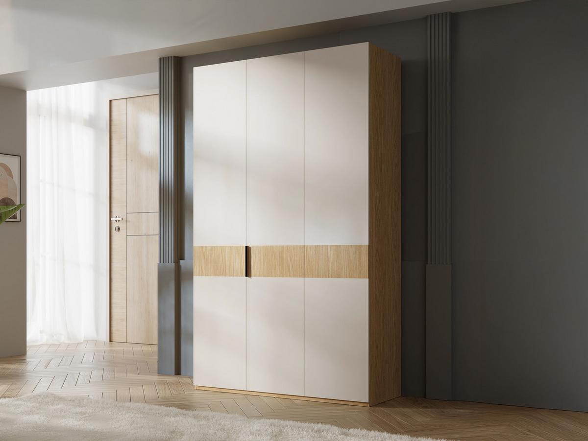 KLEIDERSCHRANK Soreno 135 3D - Eichefarben/Beige, Holzwerkstoff/Kunststoff (135/237/60cm) - MIRJAN24