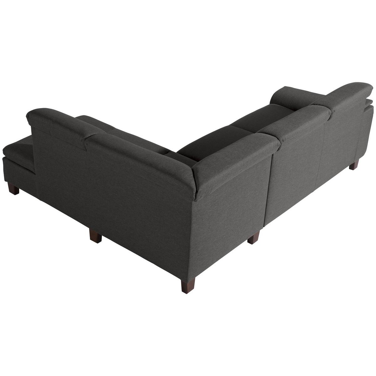 ECKSOFA mit Ottomane rechts Kaylil Flachgewebe anthrazit - Anthrazit, Kunststoff (187/247cm) - 58aufmkessel