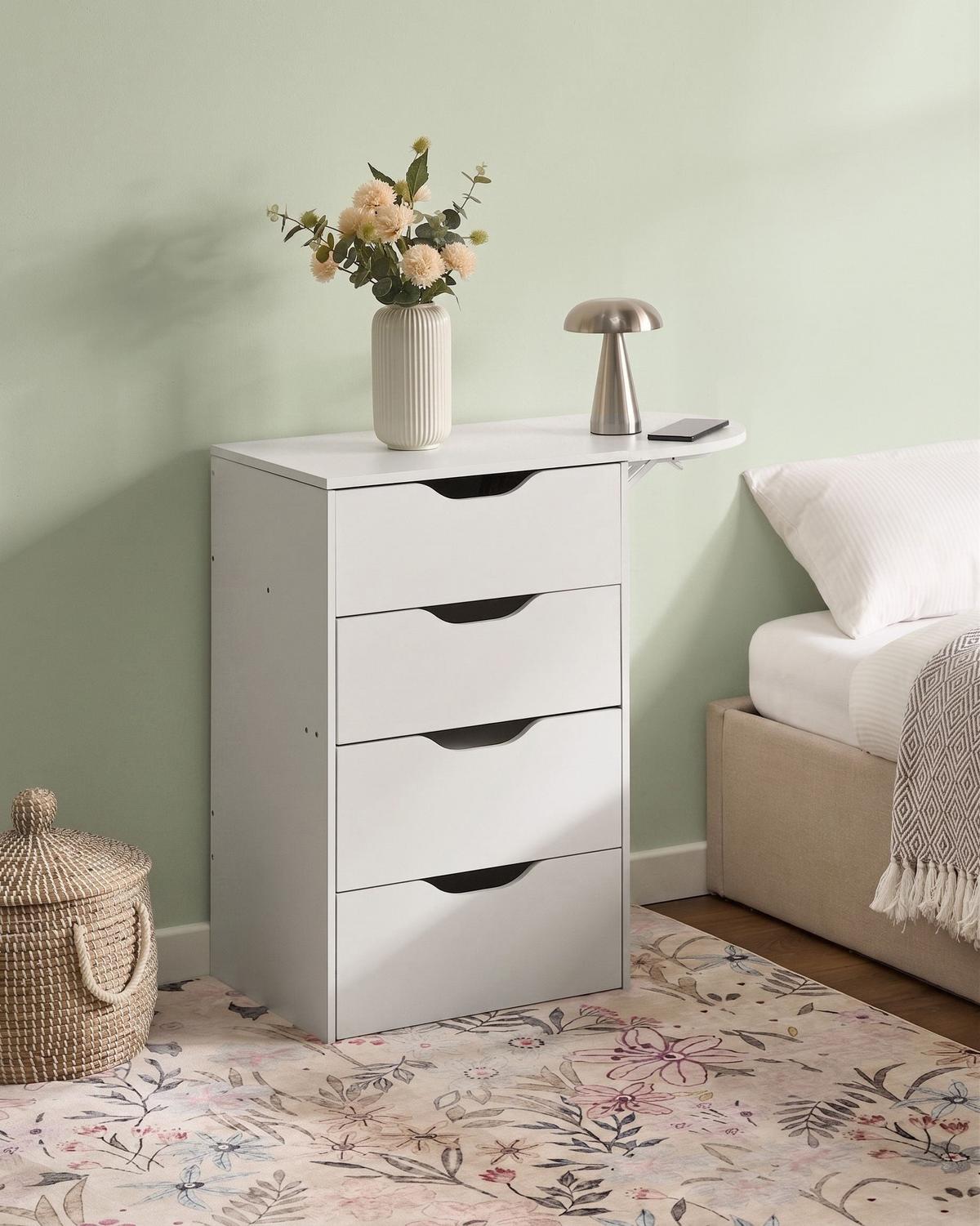 SCHMINKTISCH mit Spiegel und Hocker Weiß Beloeil - Weiß, Holzwerkstoff (80/118/40cm) - Beliani