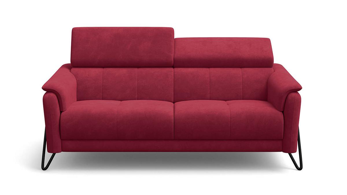 SOFA RODEN 3-Sitzer, rostrot, Veloursstoff - Rot, Holz/Textil (194/82/103cm) - Wozimo