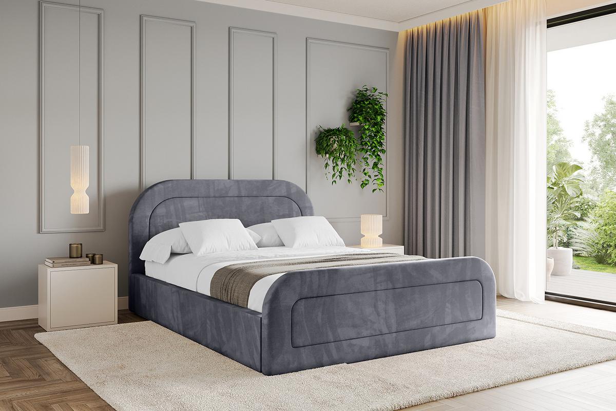 POLSTERBETT mit Bettkasten, Fußteil und Lattenrost, Boxbett ohne Matratze - LERAY-Z 120x200 Dunkelgrau - Dunkelgrau, Holzwerkstoff/Textil (120/200cm) - ALTDECOR