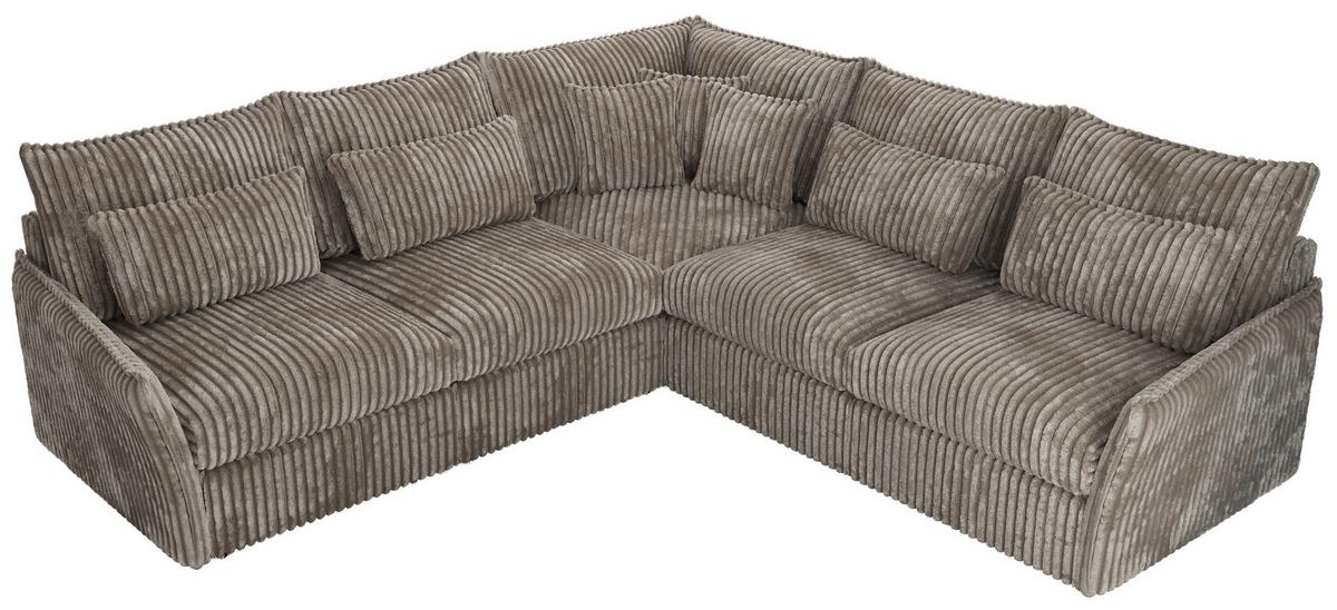 ECKSOFA VERSO L Hellbraun Cord - Hellbraun/Schwarz, Kunststoff/Textil (270/270cm) - MKS
