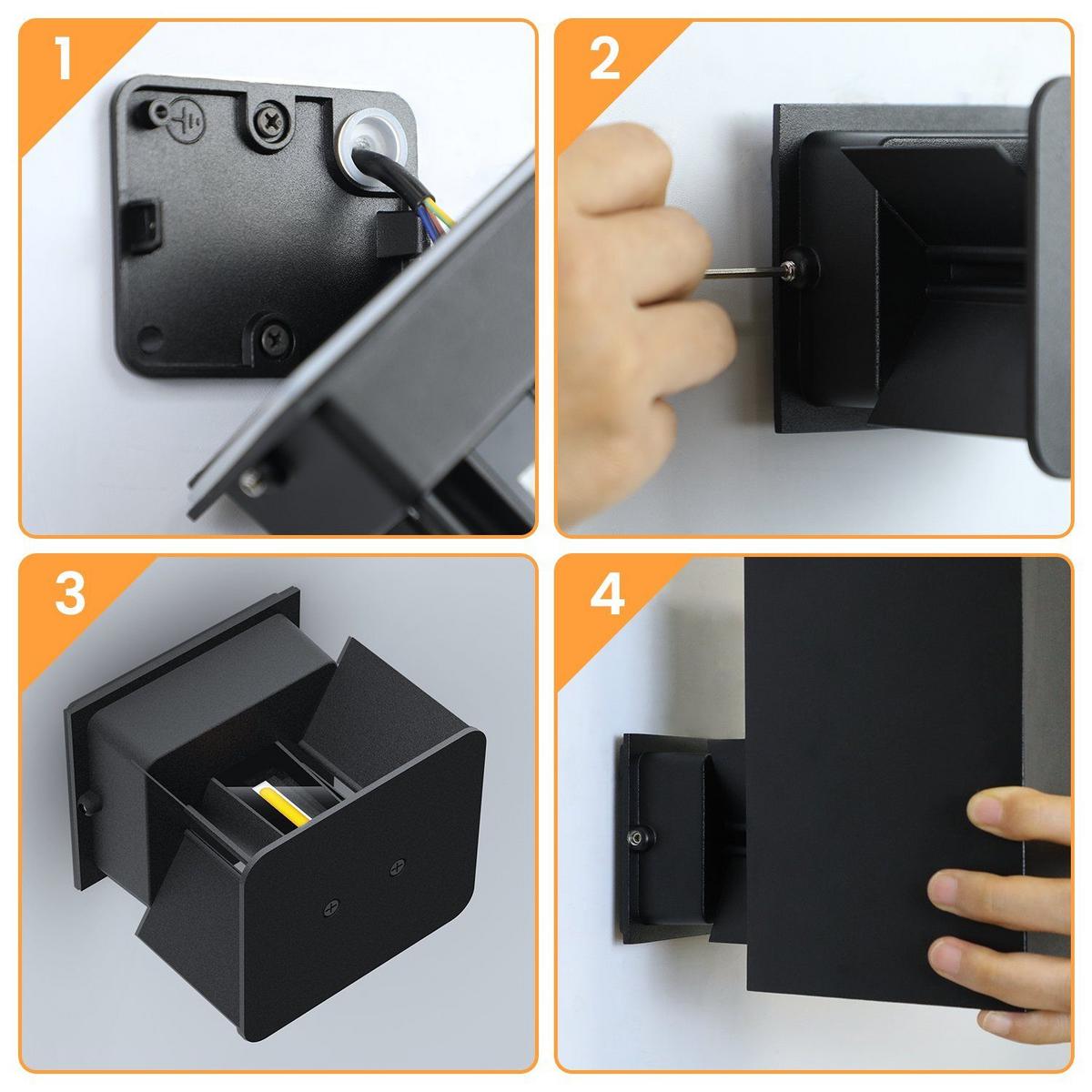 LED WANDLEUCHTE Herz 2er-Set - Schwarz, Metall (10/20/10cm) - Nettlife