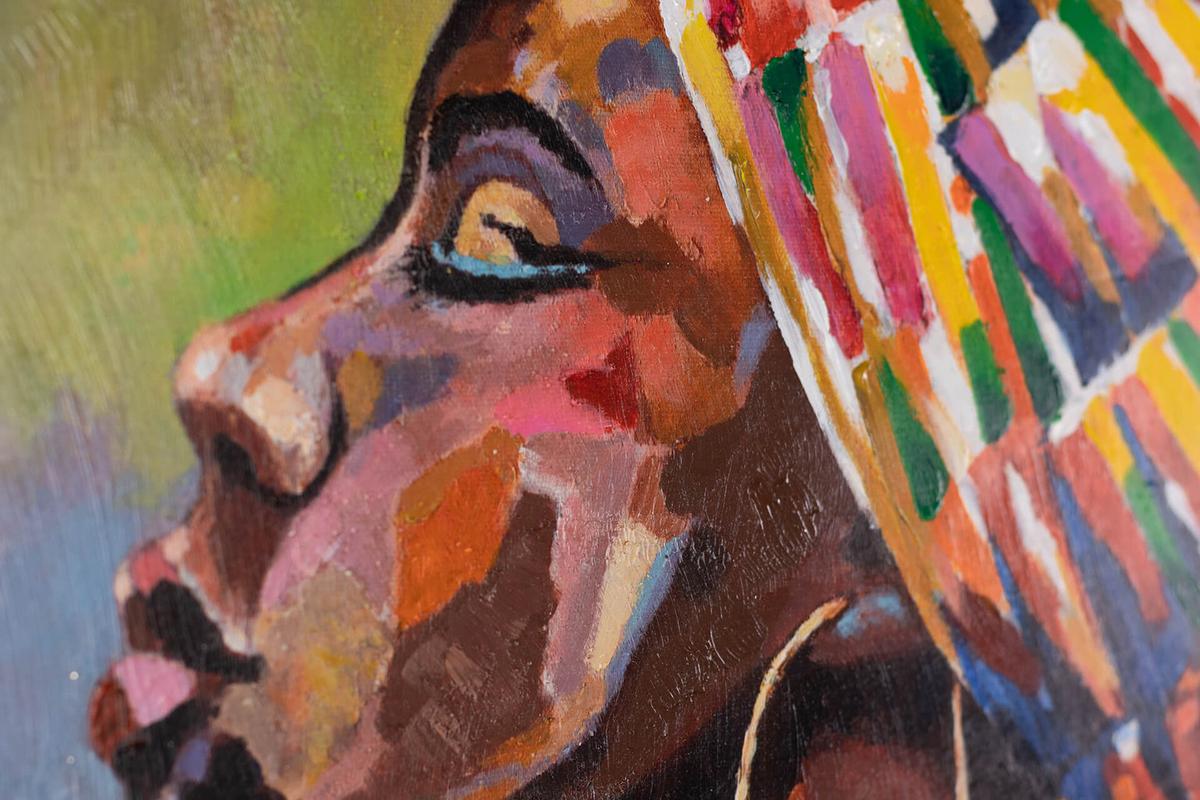 ACRYLBILD HANDGEMALT 70/100 cm - Multicolor/Braun, Holz/Textil (70/100cm) - KUNSTLOFT