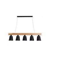 PENDELLEUCHTE Jonathan 100/13/150 cm - Schwarz, Holz/Metall (100/13/150cm) - ZMH