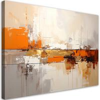 LEINWANDBILDER, Orangefarbene moderne Abstrakt - Orange, Textil (30/20cm) - Feeby