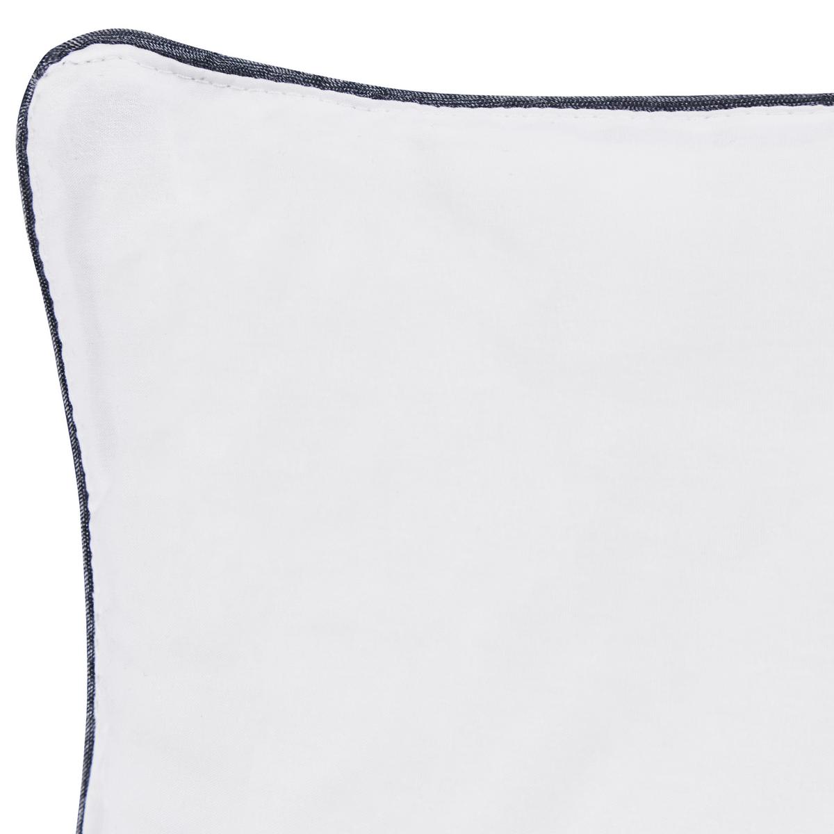 KISSEN 2er-Set Weiß 80/80 cm Pelister - Silberfarben/Weiß, Naturmaterialien (80/80cm) - Beliani