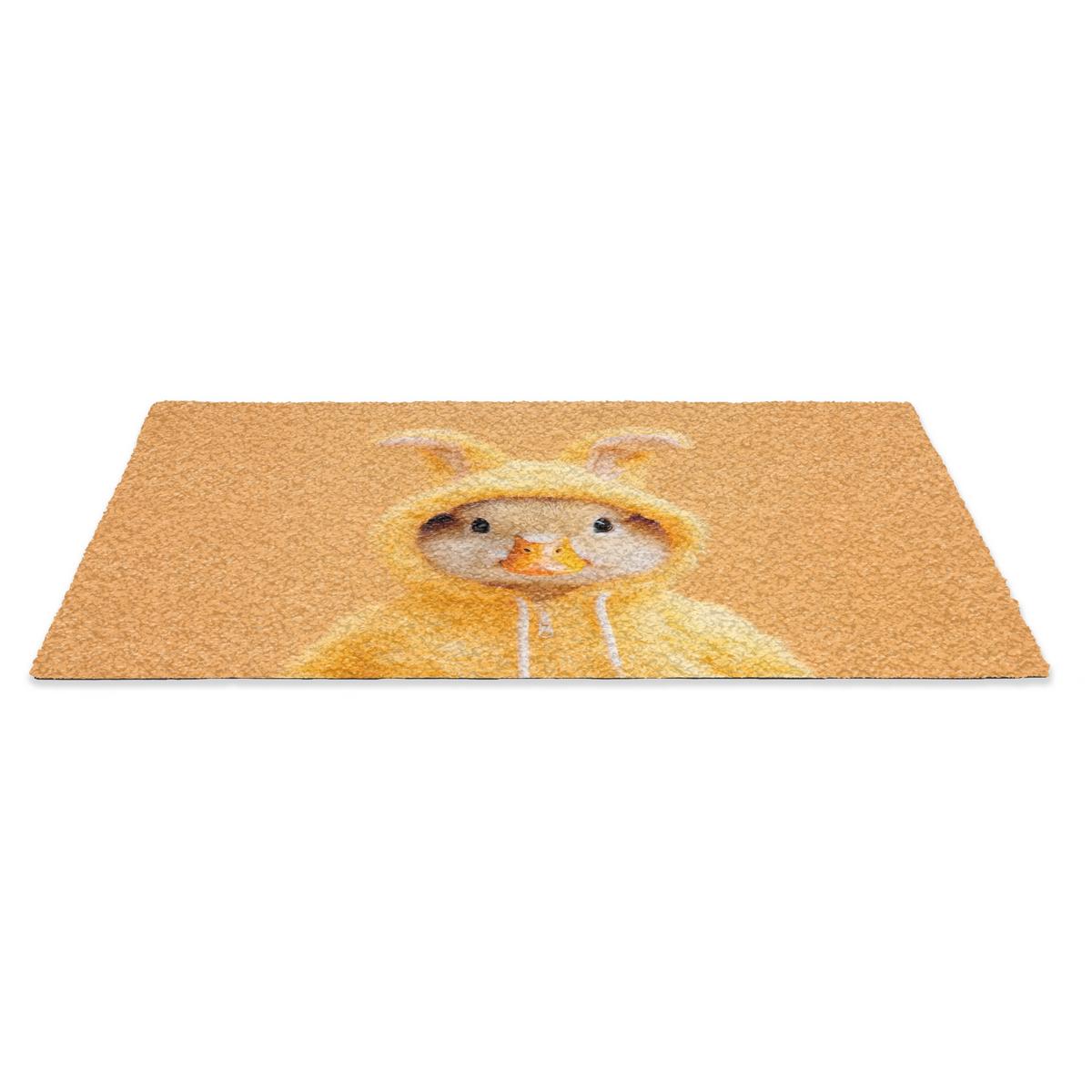 FUSSMATTE Osterhase - Kostüm - Ente Schmutzmatte 60x40 cm - Gelb, Kunststoff (40/60cm) - MuchoWow