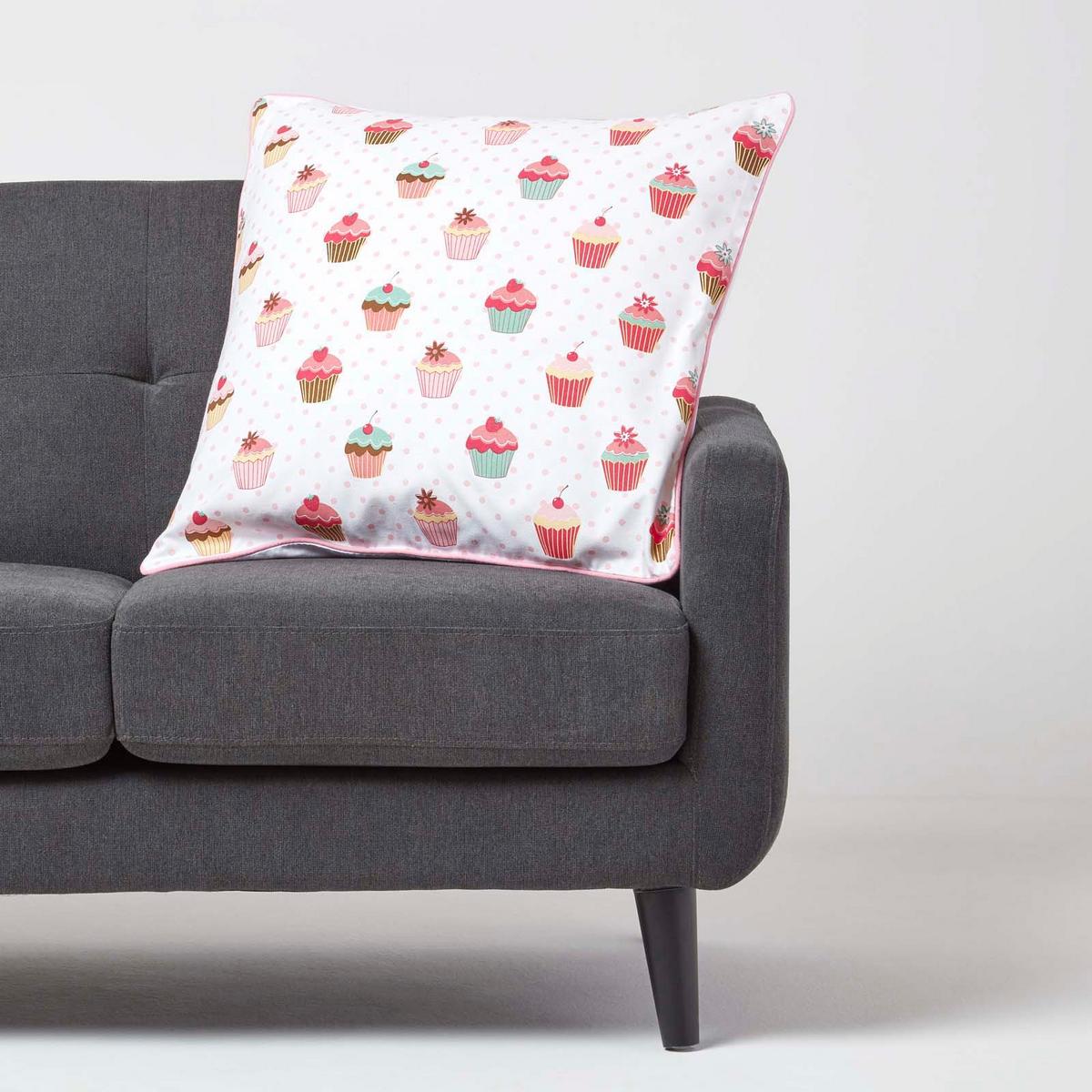 KISSENHÜLLE Cupcakes 60/60 cm - Multicolor, Textil (60/60cm) - Homescapes
