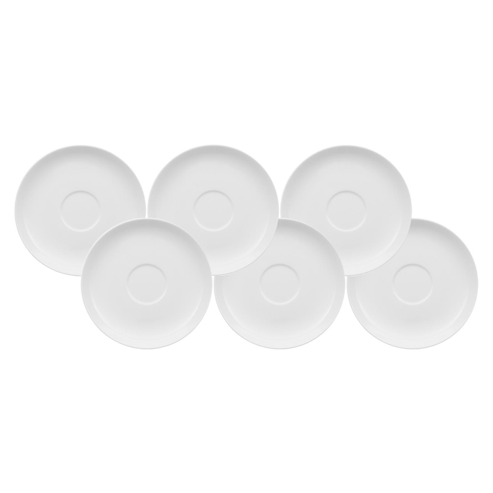 CAFÉ AU LAIT-/ SUPPENUNTERTASSE Royal weiß 18 cm 6er Set - Weiß, Keramik (18cm) - Villeroy & Boch