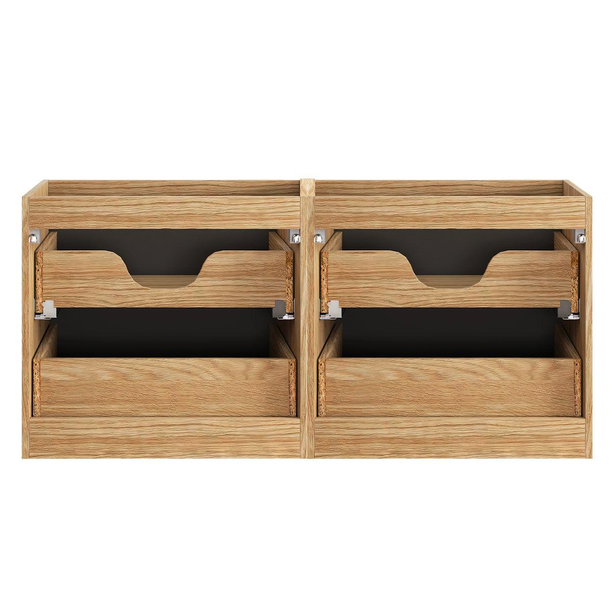 DOPPELWASCHTISCH 120cm Elora Schwarz und Holz - Schwarz, Holzwerkstoff (120/59/46cm) - Petits-meubles