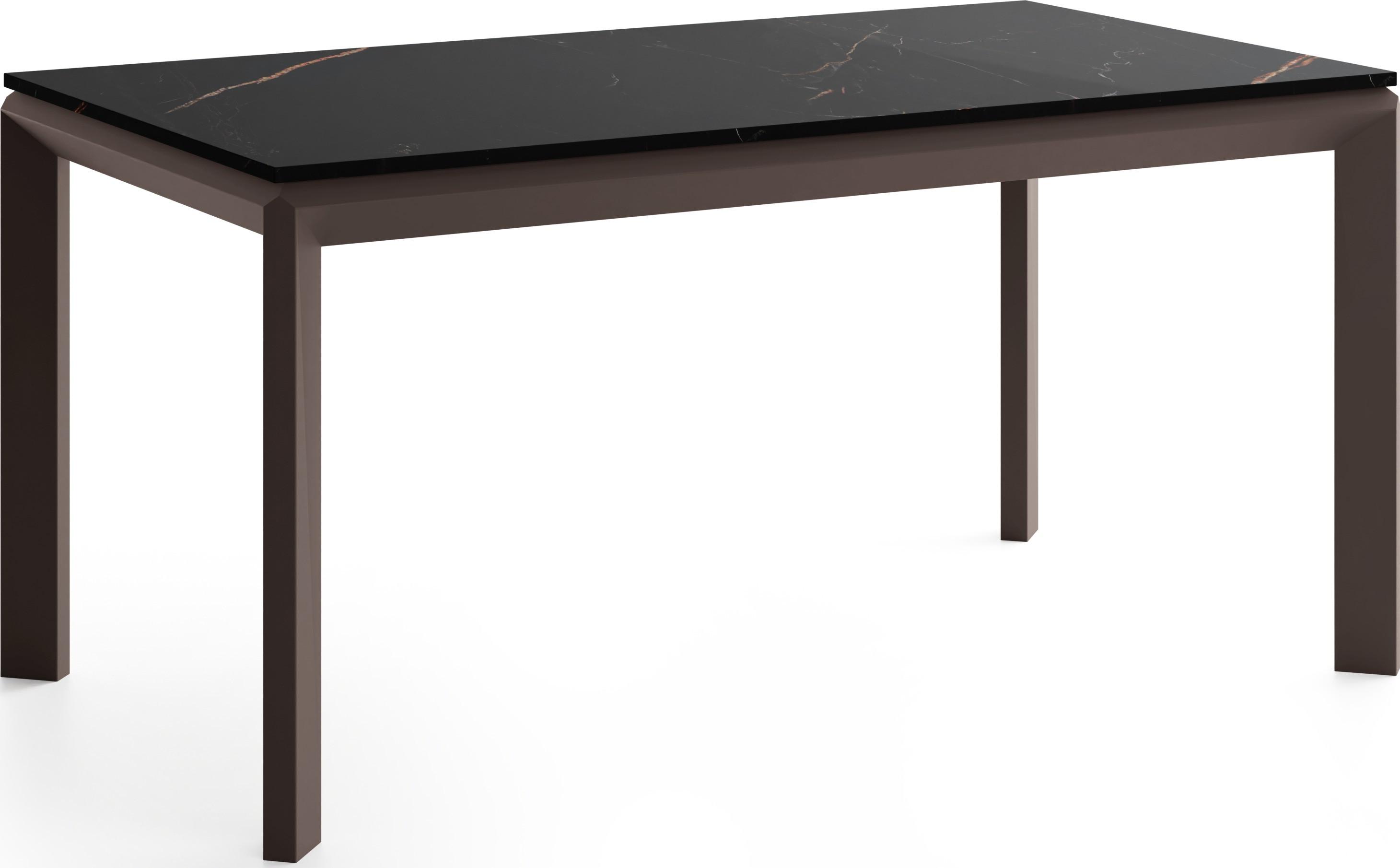 ESSTISCH Elan rechteckig ausziehbar verlängerbar mit Braunen Metallbeinen, Schwarz Marmor Kupfer 180-270/90/76 cm - Braun/Kupferfarben, Holzwerkstoff/Metall (90/270/76cm) - WFL GROUP