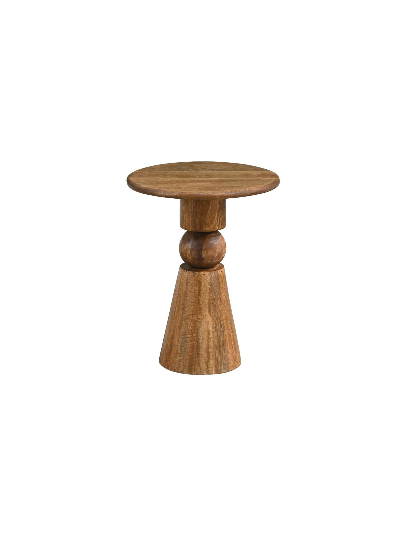 BEISTELLTISCH SORRENTO, Mango Massivholz, Ø 35 x 45 cm - Braun, Mangoholz/Holz (35/35/45cm) - KADIMA DESIGN
