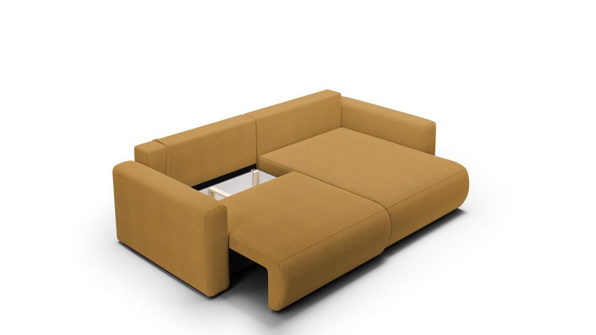 ECKSOFA Chaira Mit Schlaffunktion - Currygelb, Holzwerkstoff/Textil (240/149cm) - Fun Möbel