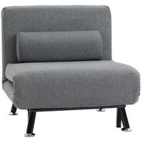 SCHLAFSESSEL Klappsessel mit Bettfunktion Schlafsofa mit Verstellbar Rückenlehne - Dunkelgrau/Anthrazit, Textil/Metall (70/75/75cm) - HOMCOM