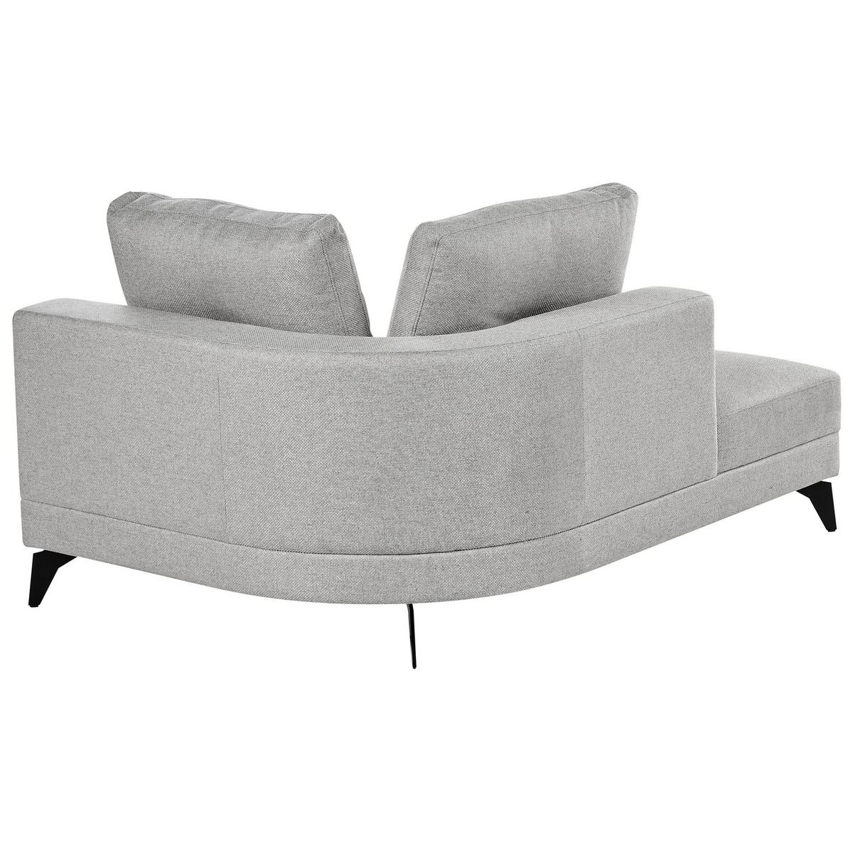 CHAISELONGUE Kunstleinen Grau Yuri - Dunkelgrau/Schwarz, Textil (111/88/151cm) - Beliani