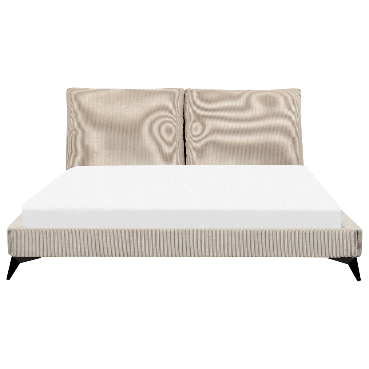 POLSTERBETT 180/200cm Taupe Melle - Taupe, Naturmaterialien/Textil (180/200cm) - Beliani