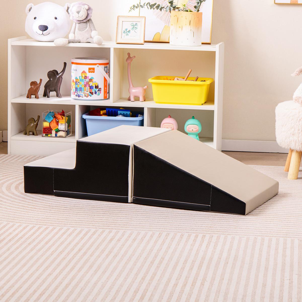 SOFTBAUSTEINE Grau (2er-Set) - Grau, Kunststoff (100/25/50cm) - COSTWAY