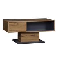 COUCHTISCH in Eiche-Optik & Grau Mit Klappfach & beidseitigem Stauraum - Grau, Holzwerkstoff (50/100/46.5cm) - Urban Meuble