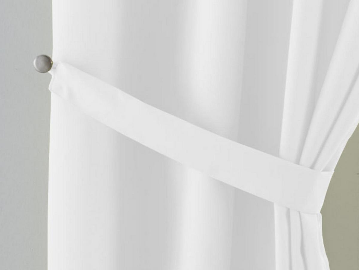 VORHANG PALERMO HxB 225x140 cm Weiß - Weiß, Textil (140/225/1cm) - Gardinenbox
