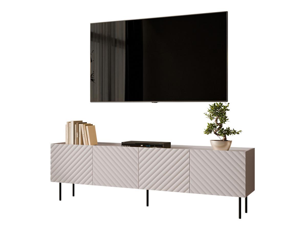 TV-LOWBOARD Lucca 200 4D - Kaschmir/Schwarz, Holz/Holzwerkstoff (200/59/40cm) - MIRJAN24