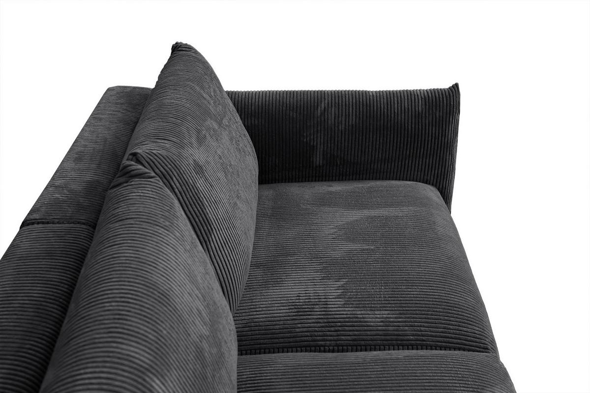 SOFA TAUER 3-Sitzer, dunkelgrau - Dunkelgrau/Schwarz, Holzwerkstoff/Kunststoff (112/84/206cm) - Wozimo