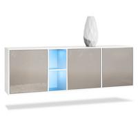 SIDEBOARD Cuba Türen in Sandgrau Hochglanz - Sandfarben, Holzwerkstoff (182/53/35cm) - Vladon