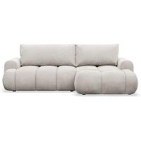 ECKSOFA Ombo Mini, Graubeige Bouclé, rechtsseitig - Taupe/Schwarz, Kunststoff/Textil (155/246cm) - Selsey