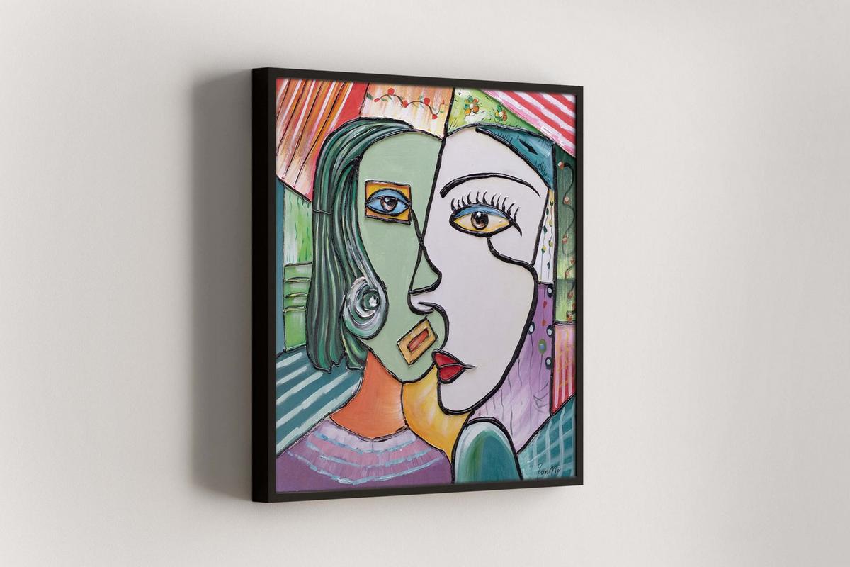 ACRYLBILD HANDGEMALT 80/80 cm - Multicolor, Holz/Textil (80/80cm) - KUNSTLOFT
