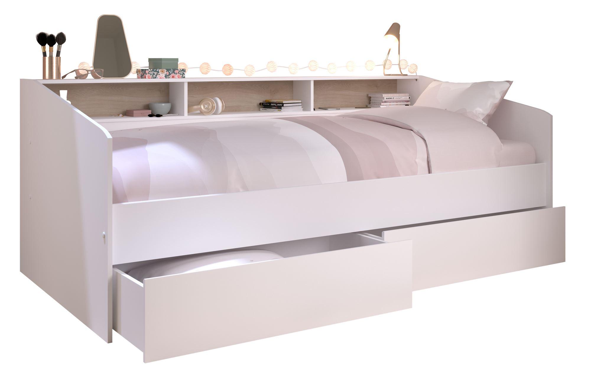 STAURAUMBETT Parisot Sleep 1-tlg. Holznachbildung Weiß/Eiche - Eichefarben/Weiß, Kunststoff - 58aufmkessel