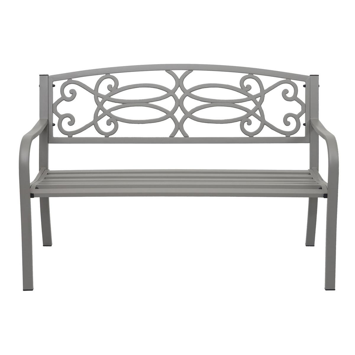 GARTENBANK Grau - Grau, Metall (127/87/58cm) - MCW