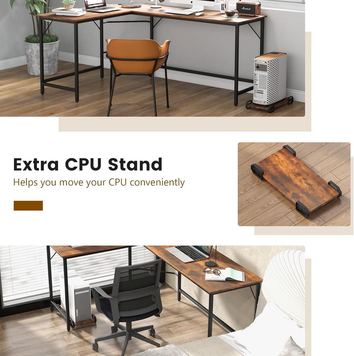 COMPUTERTISCH Braun - Braun, Holzwerkstoff (50/168/74.5cm) - COSTWAY