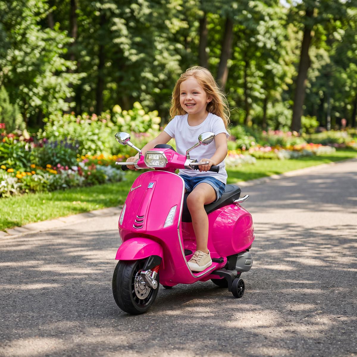 KINDER-ELEKTRO-MOTORRAD Kunststoff Metall Rosa - Rosa, Kunststoff (107/47/73cm) - AIYAPLAY