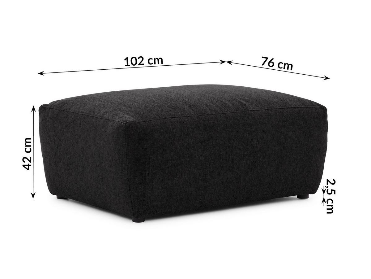 HOCKER Lennon aus Schwarz Strukturstoff mit vielseitiger Nutzung - Schwarz, Holz/Kunststoff (102/42/76cm) - S-Style