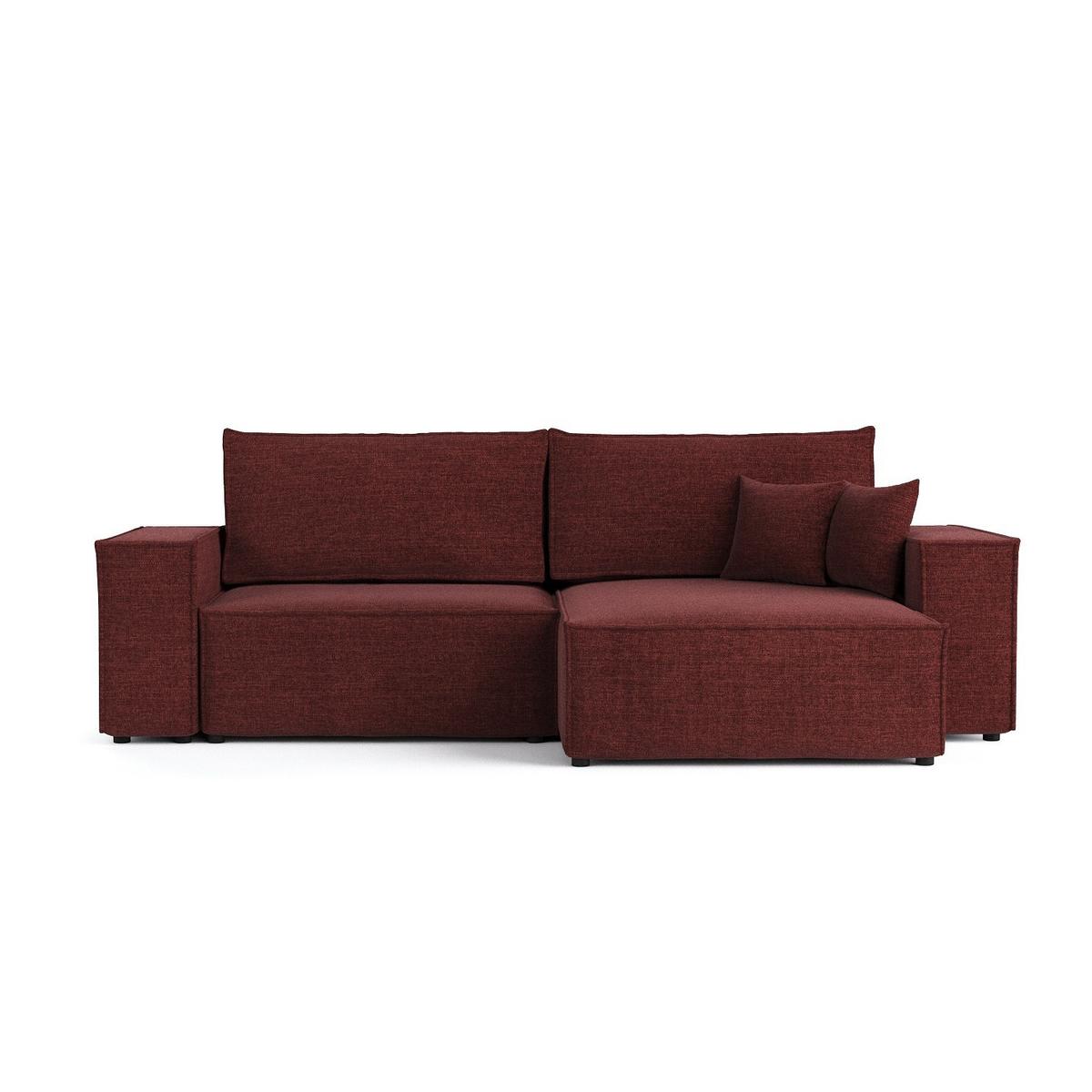ECKSOFA CAVO mit Schlaffunktion Rot im City Stoff - Rot/Schwarz, Holz/Holzwerkstoff (255/148cm) - AltaBeds