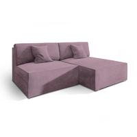 ECKSOFA FIORO M Lila Velours-Stoff mit Schlaffunktion - Lila/Grau, Holz/Kunststoff (204/148cm) - MASSENO