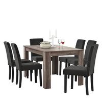 TISCHGRUPPE Kramfors - Dunkelbraun, Holz/Holzwerkstoff (140/77/90cm) - [en.casa]