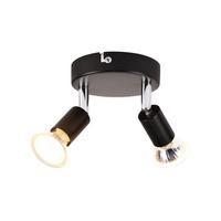 DECKENSTRAHLER Windsheim 2-flammig 12/12/10.4 cm - Schwarz, Metall (12/12/10.4cm) - Nettlife
