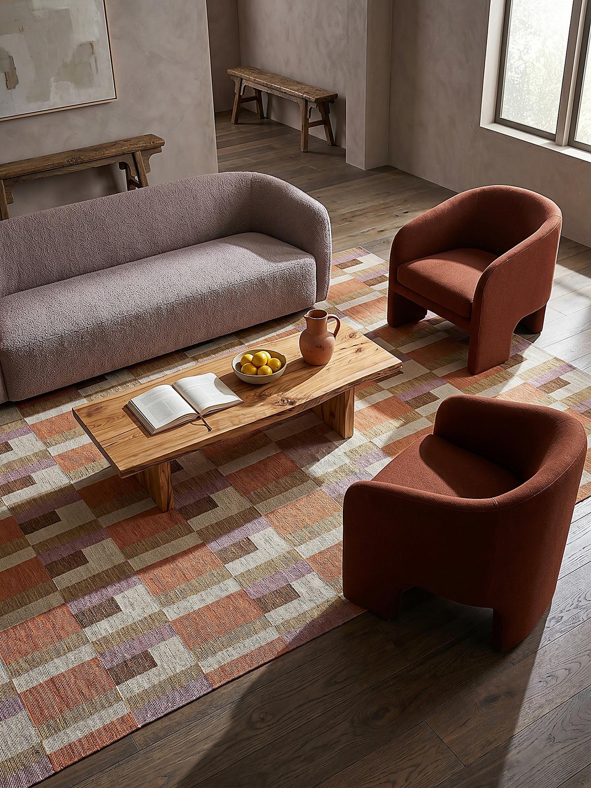 TEPPICH COQUET, geometrisch, Orange-Natur, 120 x 170 cm - Orange, Textil (170/120cm) - KADIMA DESIGN