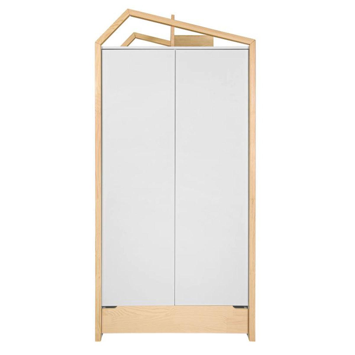 SCHRANK 2 Türen Juliette Weiß und Holz - Weiß, Holzwerkstoff (100/210/56cm) - Petits-meubles