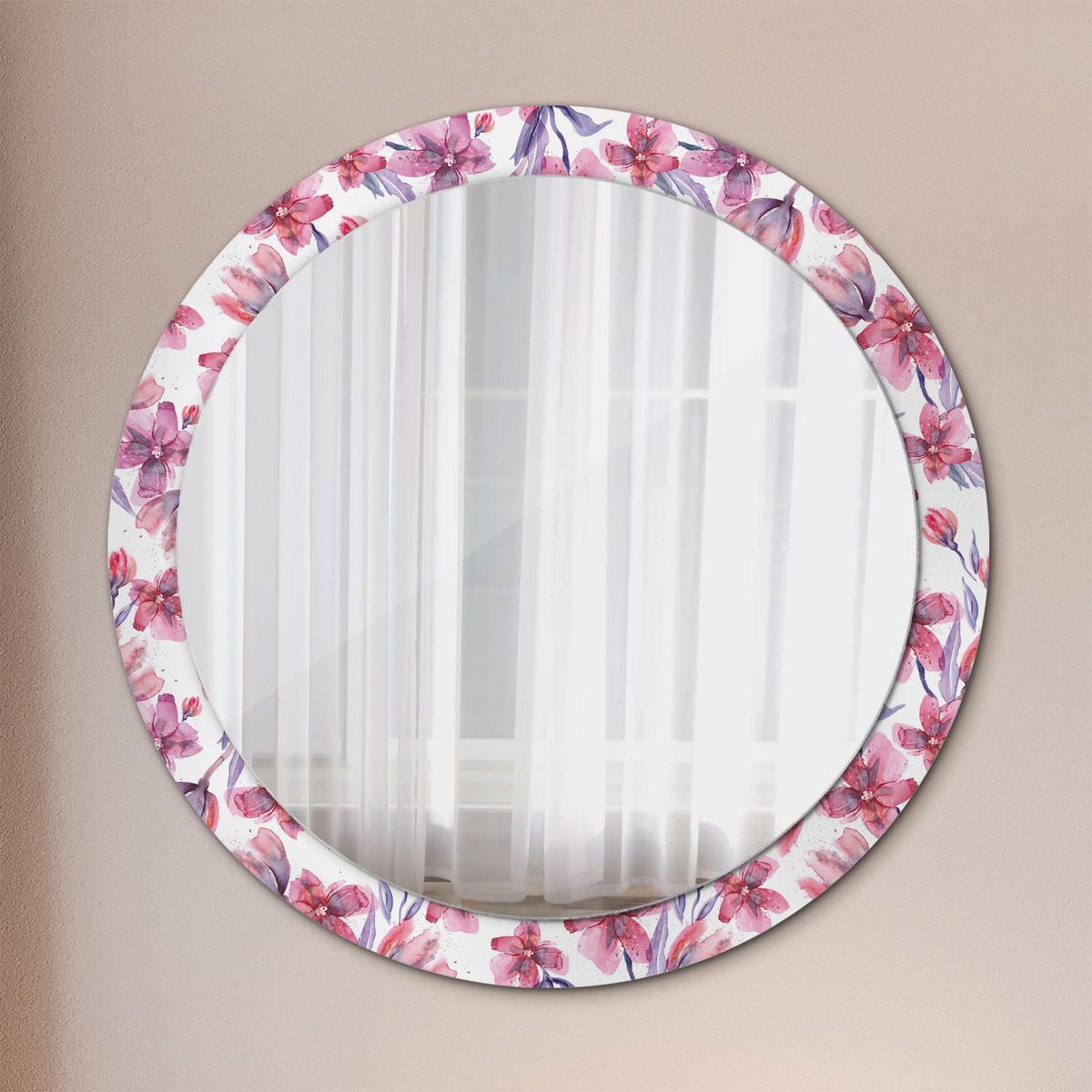 SPIEGEL Rund Ø 90 cm mit Aufdruck - Pink, Glas (90/90/0.4cm) - Wallfluent