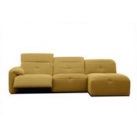 ECKSOFA TRENTO 4-Sitzer mit 1 Relaxfunktion, gelb - Gelb/Schwarz, Holzwerkstoff/Kunststoff (262/165cm) - Wozimo