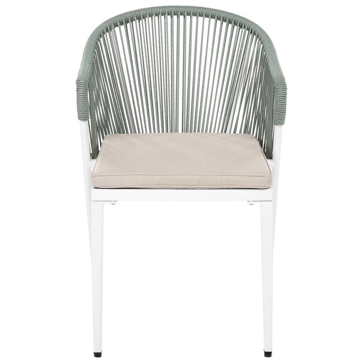 STUHL 2er-Set und Sitzkissen Metall Grün Paranea - Beige/Weiß, Metall (46/80/47cm) - Beliani