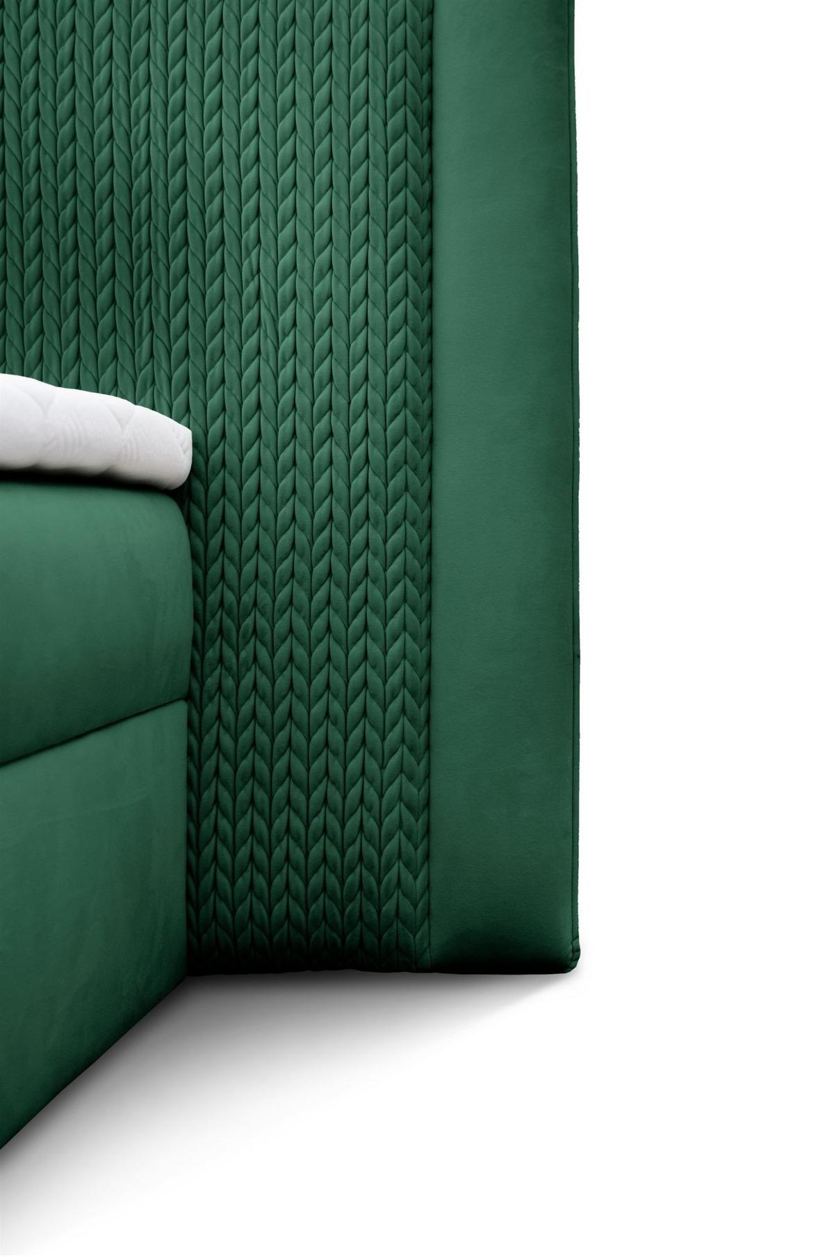 BOXBETT Cedric In Magic Velvet - Dunkelgrün, Holzwerkstoff/Textil (160/200cm) - Fun Möbel