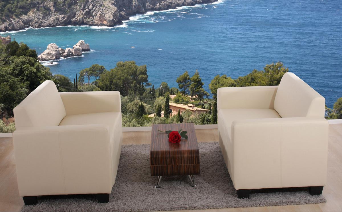 SOFA-GARNITUR Cremeweiß - Creme/Weiß, Textil (136/76/72cm) - MCW