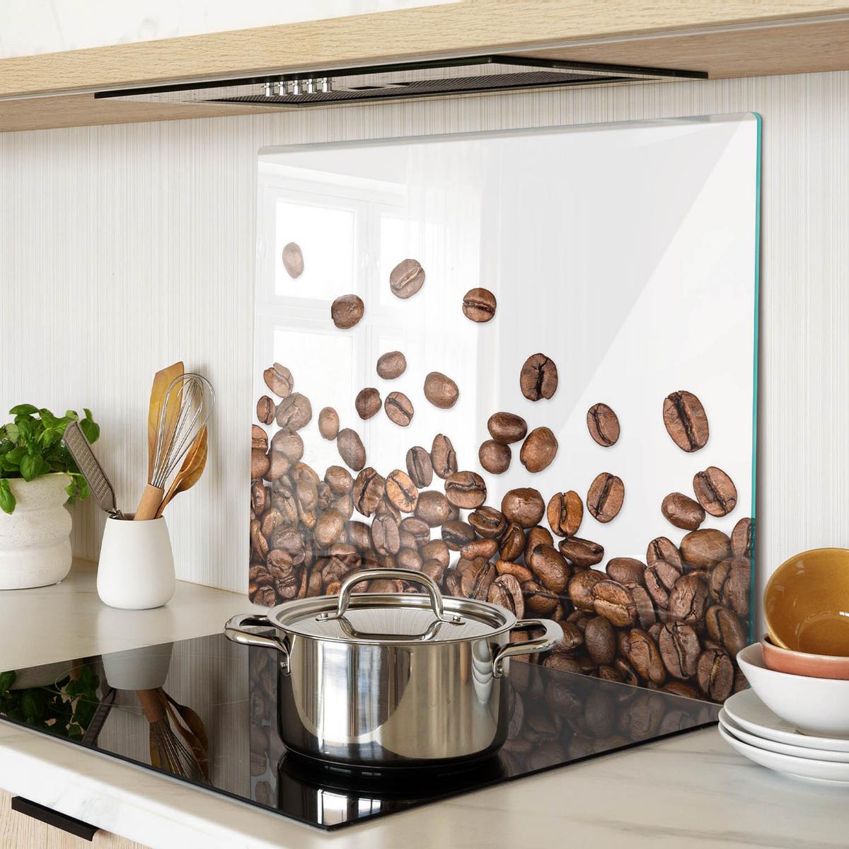 GLASPLATTE 60x52 cm Kaffeebohnen - Braun, Glas (60/0.4/52cm) - TULUP