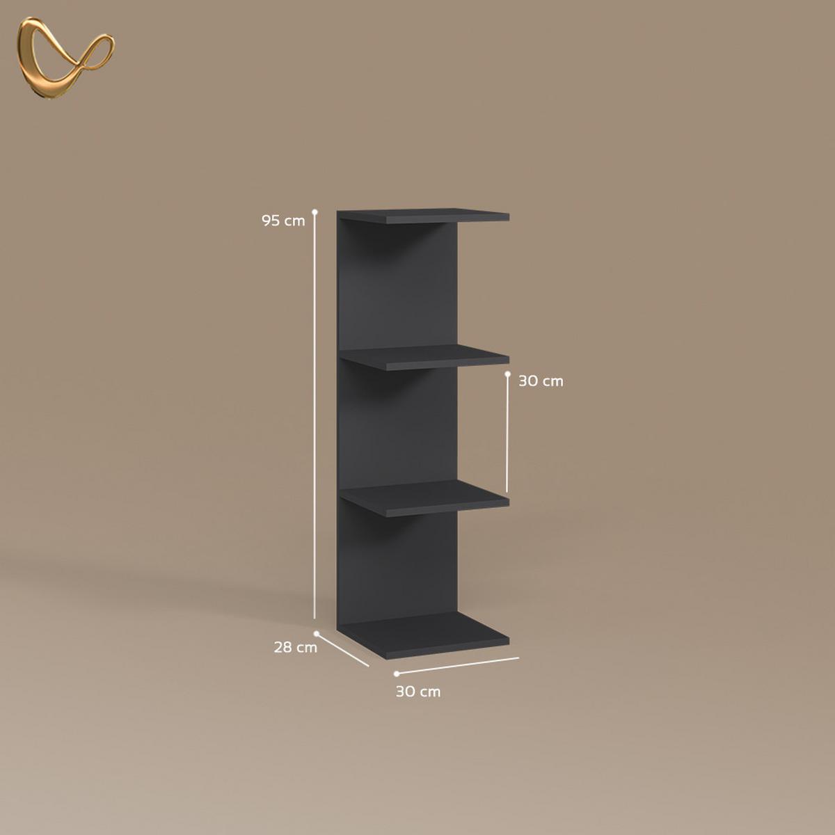 WANDREGAL Vesuvio Schwarz 30 x 95 cm 2er Set - Schwarz, Holzwerkstoff (30/95/28cm) - Livinity®